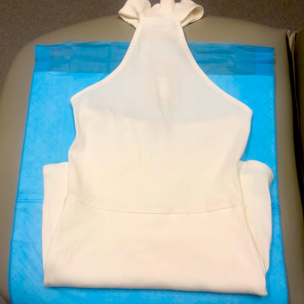 Off White High Neck Romper